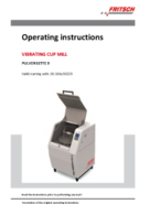 Operating manual Vibrating Cup Mill PULVERISETTE 9