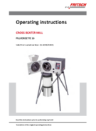 Operating manual Cross Beater Mill PULVERISETTE 16