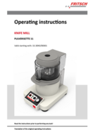 Operating manual Knife Mill PULVERISETTE 11