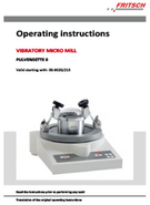 Operating manual Vibratory Micro Mill PULVERISETTE 0