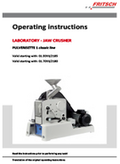 Operating manual Jaw Crushers PULVERISETTE 1 classic line