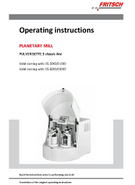 Operating manual Planetary Mill PULVERISETTE 5 classic line