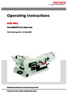 Operating manual Disk Mill PULVERISETTE 13 classic line
