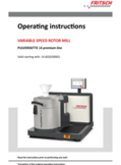 Operating manual Variable Speed Rotor Mill PULVERISETTE 14 premium line