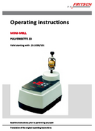 Operating manual Mini-Mill PULVERISETTE 23