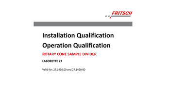 IQ/OQ documentation (questionnaire format - implementation by customer) IQ/OQ documentation (questionnaire format - implementation by customer)