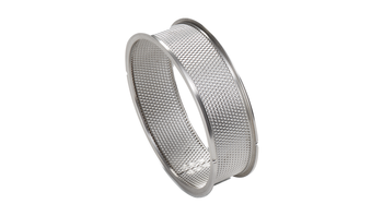 Sieve ring 0.08 mm trapezoidal perforation, made of stainless steel